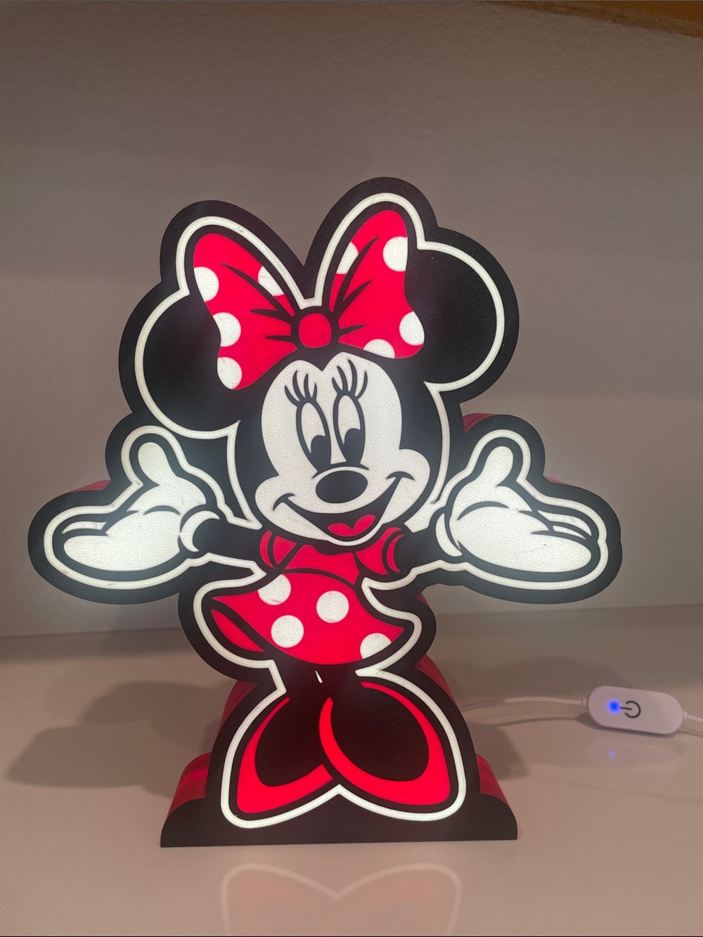 Minnie Mouse Lighted Figure - Red & White Polka Dot Bow